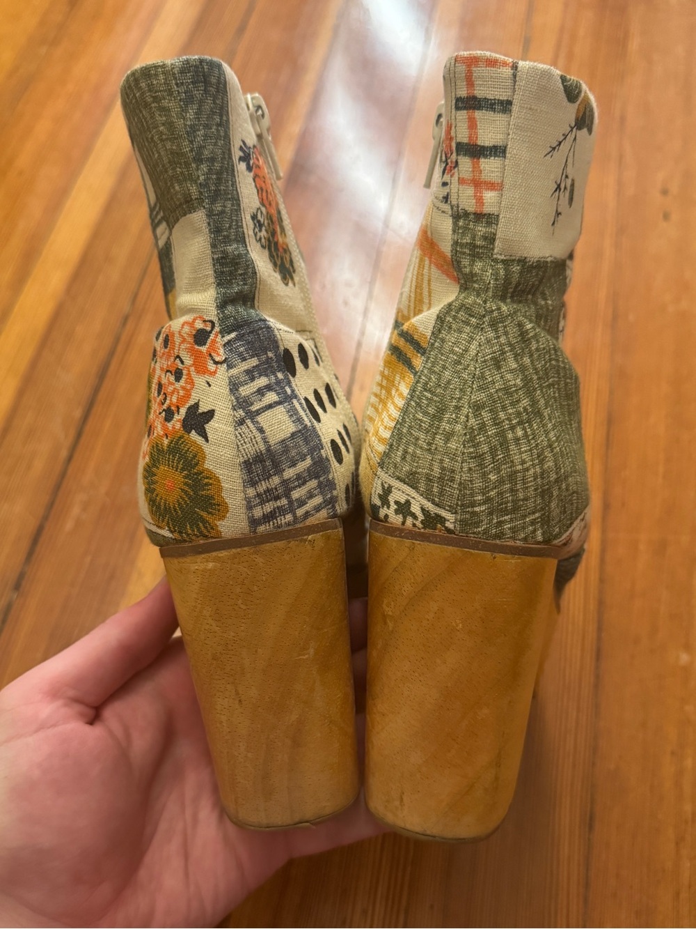 Charlotte Stone RARE Paz Platform Boots in Multi Patchwork Size 8 - Picture 4 of 8